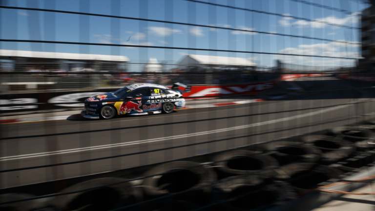 Van Gisbergen navigates the challenging street circuit.