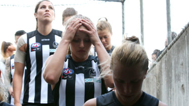 collingwood aflw park wrong melbourne loss players field leave their after victoria side
