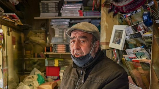 Armando Alviti, 71,  insists on working in the news stand in Rome he's run for 50 years. 