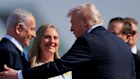 US President Donald Trump is welcomed by Israeli Prime Minister Benjamin Netanyahu at Ben Gurion International Airport, Tel Aviv.