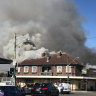 Transport chaos as Sydenham's General Gordon Hotel goes up in flames