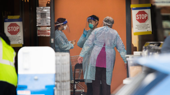 The Ariele apartments in Maribyrnong was locked down after exposure to the removalists.