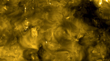 A close-up of the "campfires" on the sun.