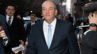 Daryl Maguire outside ICAC on Friday. He resigned from the Liberal Party at the end of the day's hearing. 