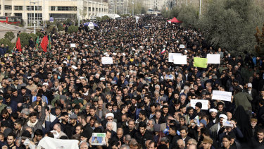 Protesters in Tehran, Iran, condemn the US air strike in Iraq that killed Iranian Revolutionary Guard General Qassem Soleimani. Iran has vowed "harsh retaliation".