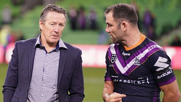 Craig Bellamy (left) has suggested skipper Cameron Smith is weighing up retirement.