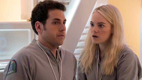 Jonah Hill and Emma Stone in 'Maniac'.