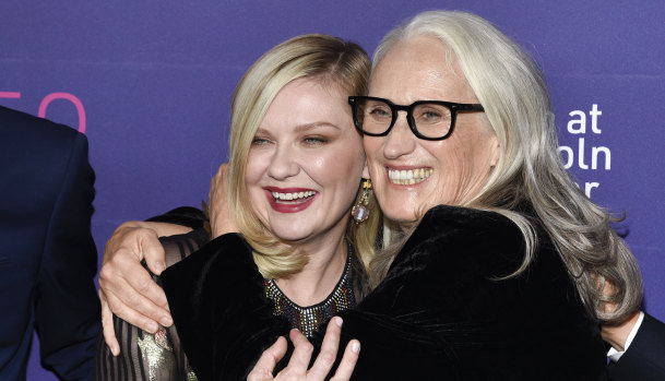 Actor Kirsten Dunst and director Jane Campion at a screening of The Power of the Dog in New York .