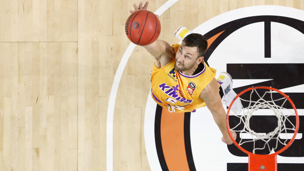 Andrew Bogut playing for the Sydney Kings.