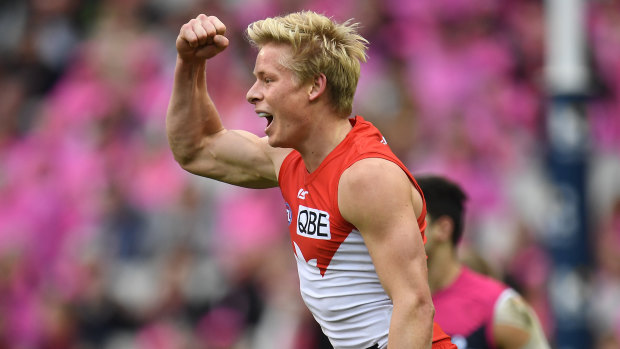Precocious: Isaac Heeney is buoyed by the level of young talent at the Swans.