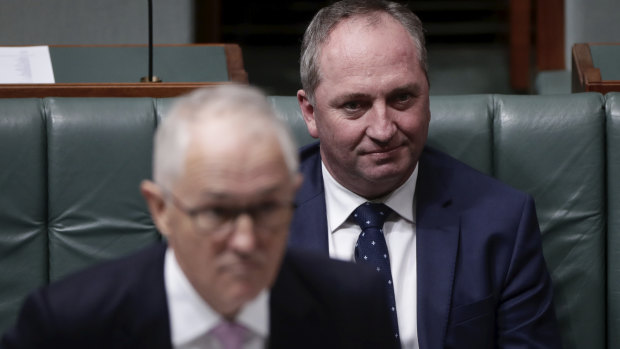 Former prime minister Malcolm Turnbull and former deputy prime minister Barnaby Joyce. 