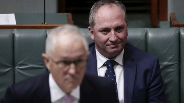 Former prime minister Malcolm Turnbull and former deputy prime minister Barnaby Joyce. 