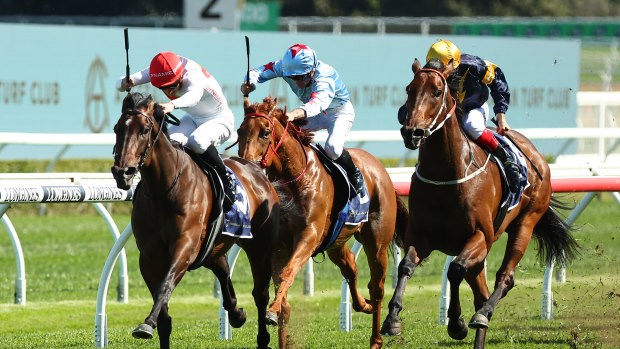 I Am Me kicks clear in the Sydney Stakes.