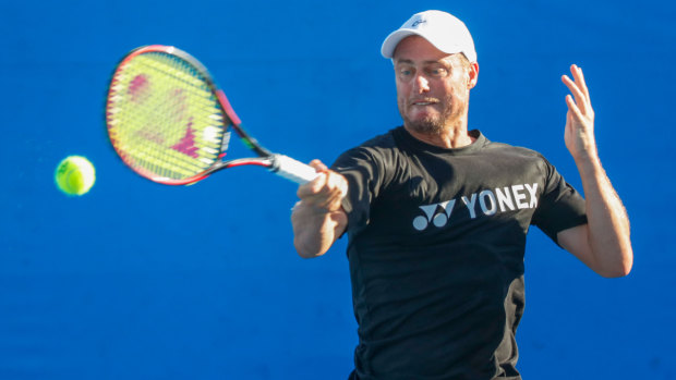 Lleyton Hewitt will be in action in the men's doubles on Thursday.