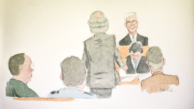 A sketch of David Eastman's first trial.