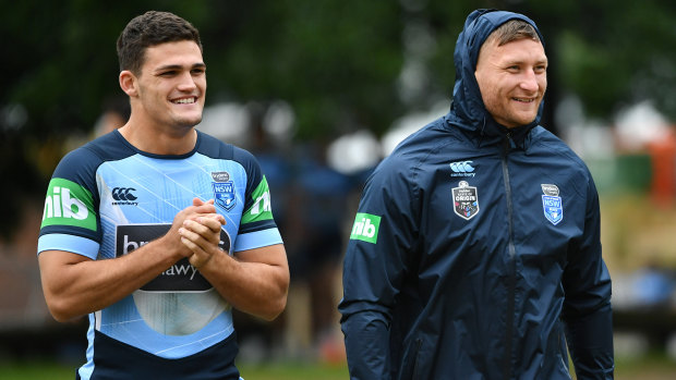 Call-up: Tariq Sims (right) has been named in the 17 to face Queensland at Suncorp.