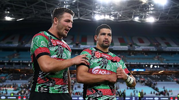 Sam Burgess and Cody Walker during their playing days back in 2019.