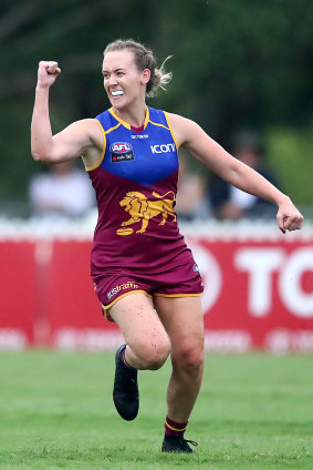 Lauren Arnell won an AFLW premiership with the Lions last year.