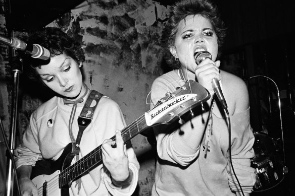 Jane Wiedlin and Belinda Carlisle in the band's early days in LA's punk scene.