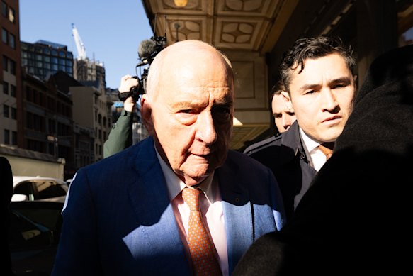 Alan Jones before day two of his Local Court trial.