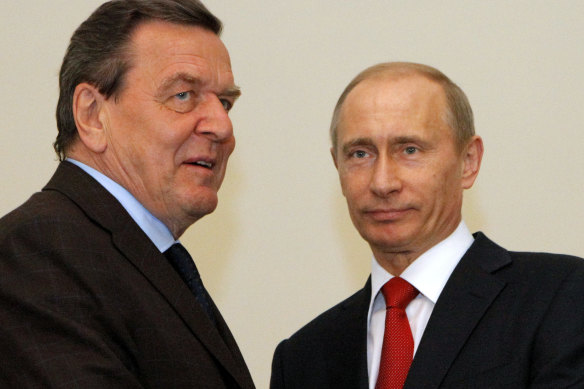 Brothers in arms: Gerhard Schroder and his close ally Vladimir Putiin.