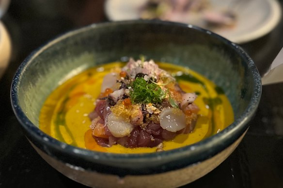 Nikkei dish from Shizen restaurant in Lima, Peru.
