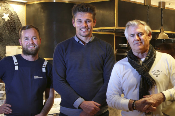 "Under-capitalisation not just here, but all around the world, is a major issue", says architect Michael McCann, right, seen here at the at the Pacific Club Bondi Beach with chef Bret Cameron and owner Matt Williams.