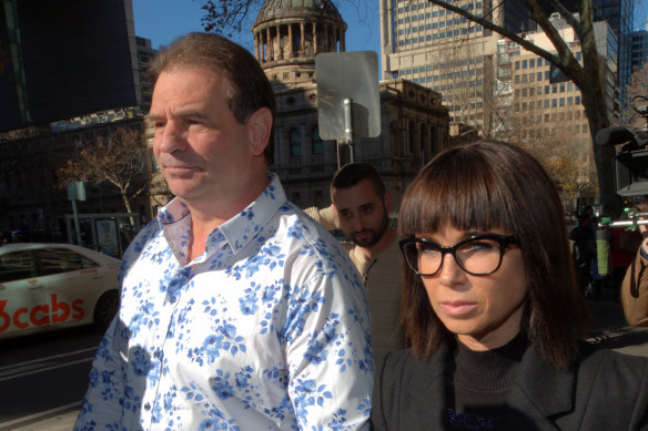 CFMEU construction secretary John Setka at Melbourne Magistrates Court in June 2019 with his wife, Emma Walters.