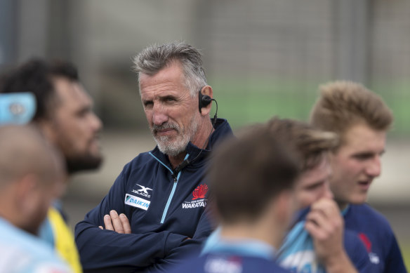 Rob Penney watches on at NSW training. 