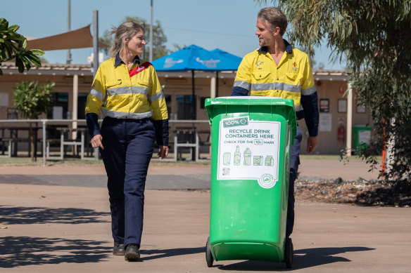 Sodexo sustainability and decarbonisation manager Hayley Borrisow and CITIC Pacific Mining environment superintendent Nick Burkett.