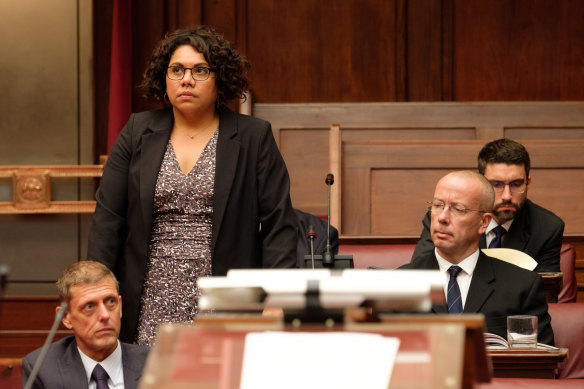 Deborah Mailman as a recently elected senator in Total Control.