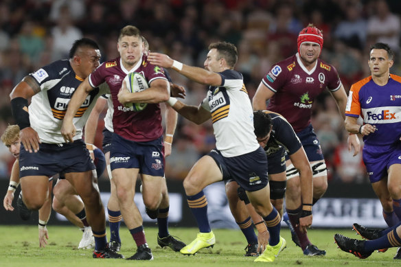 James O’Connor on the charge in Brisbane.
