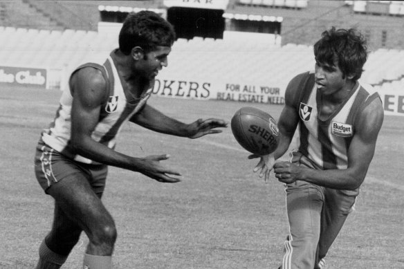 Jim and Phil Krakouer were stars for North Melbourne. Phil is the lead plaintiff in a class action against the AFL for damages due to the racism they endured during their careers.