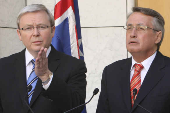 Kevin Rudd and Wayne Swan, the first treasurer to open up the process of RBA board membership.