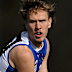 Miller Bergman playing for North Melbourne in 2024. 