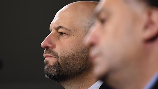 ARLC chairman Peter V'landys and NRL CEO Todd Greenberg are battling to save the season.