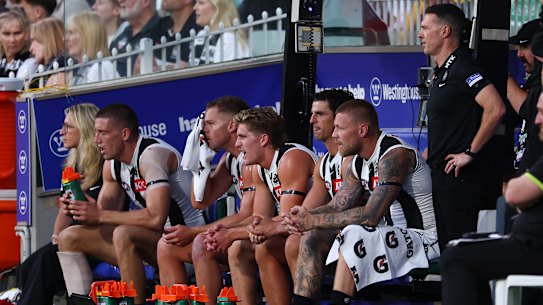 Collingwood used Scott Pendlebury on the bench as part of the AFL’s revised interchange bench.