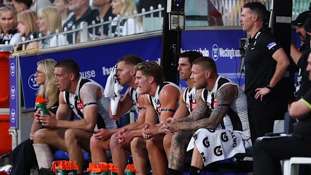 Collingwood used Scott Pendlebury on the bench as part of the AFL’s revised interchange bench.