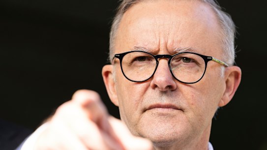 Opposition Leader Anthony Albanese addresses the media at a doorstop interview after a visit to the Goodstart Early Learning Centre in West Ryde, NSW, on Thursday 19 May 2022. fedpol ausvotes22 Photo