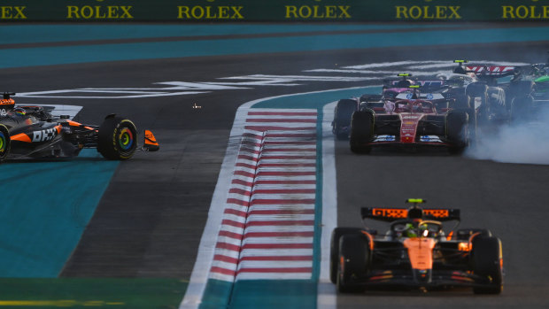 Verstappen apologises after clash ends Piastri’s podium dream on first lap