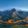 Table Mountain covered by its typical cloud table cloth.