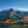 Table Mountain covered by its typical cloud table cloth.