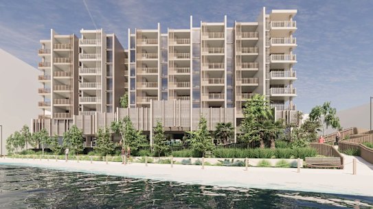 A digital render of the planned building at 16 Bright Place, Birtinya.