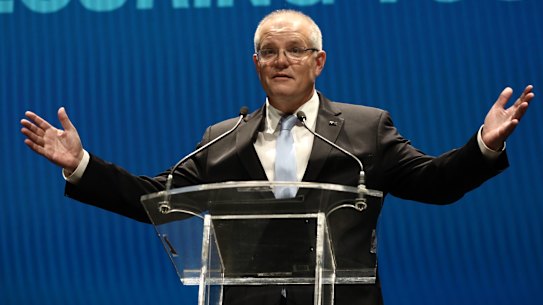 Scott Morrison  used a series of personal anecdotes of people he had meet on the campaign trail to talk about his values.