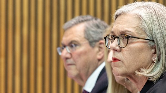 ASIC Deputy Chair Karen Chester during a hearing at Parliament House in Canberra on Wednesday