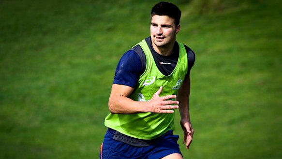 What hoodoo?: Jack Maddocks at Wallabies training on Tuesday. 