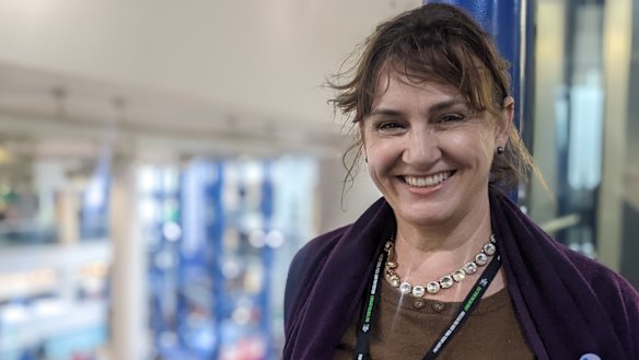 Tory party member Emma Supple attending the Conservative Party Conference in Birmingham.