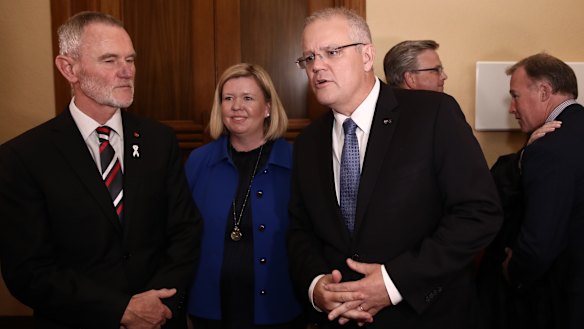 Prime Minister Scott Morrison - with  Candidate for Bass Bridget Archer - is targeting the 'grey vote' in Tasmania.