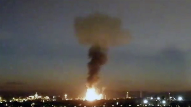 A massive explosion took place at an industrial zone for chemicals in northeastern Spain and emergency services agency warned people nearby not to go outside.