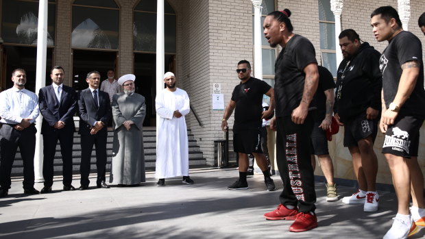 The Haka was performed at the Lakemba Mosque after Friday prayers.